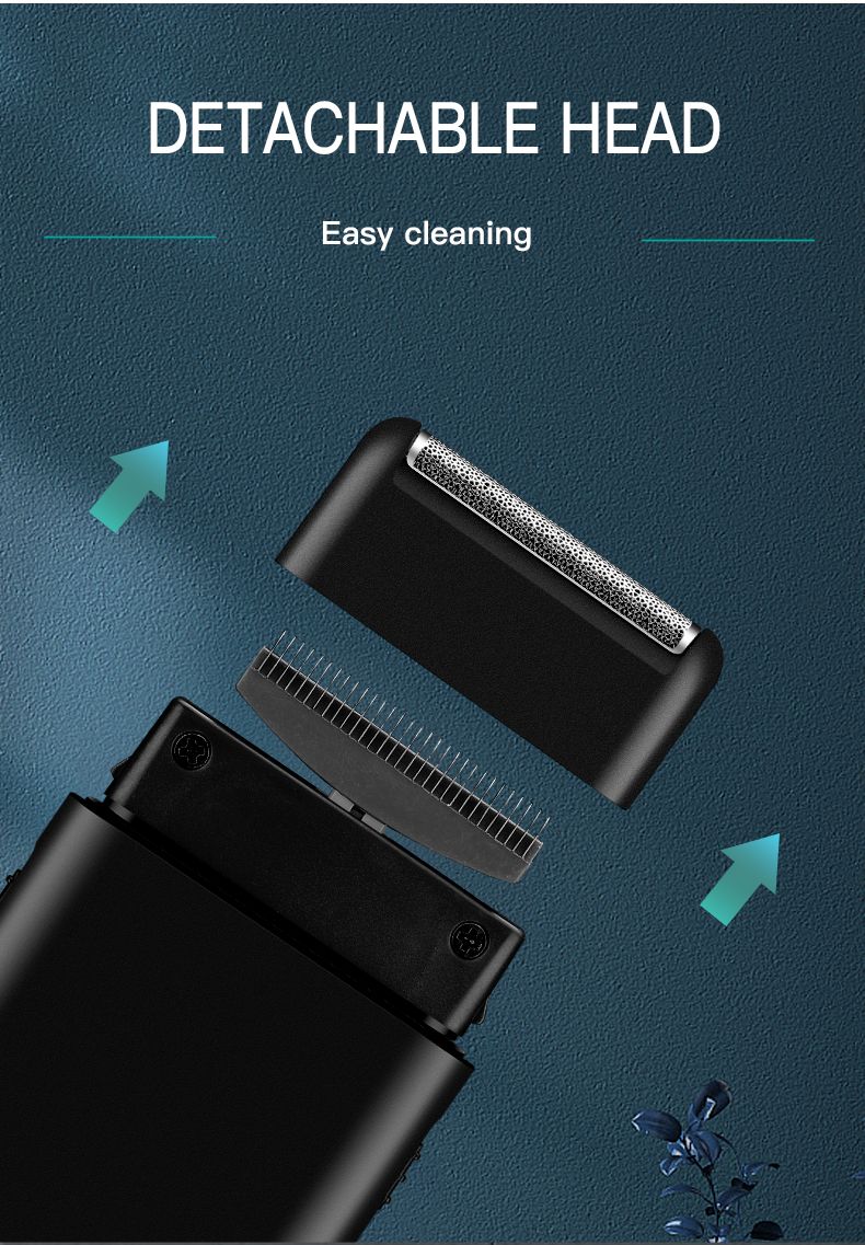 VGR electric professional beard trimmer portable mini reciprocating shaver 2-blade USB charging men's V-390_voghion.com