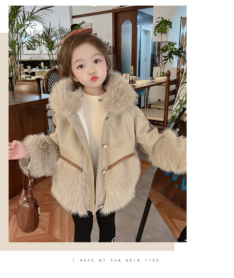 Mädchen Herbst und Winter Mantel Baby Winter Plus Fleece Pelz Kinder Top kleine Mädchen Pelz_voghion.com