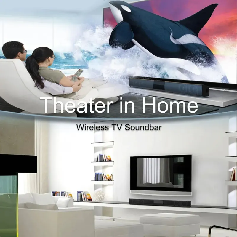 HIFI Wieless Bluetooth Speake Home Theate TV Compute Echo Wall Steeo Suound Sound FM Radio Remote Contol_voghion.com