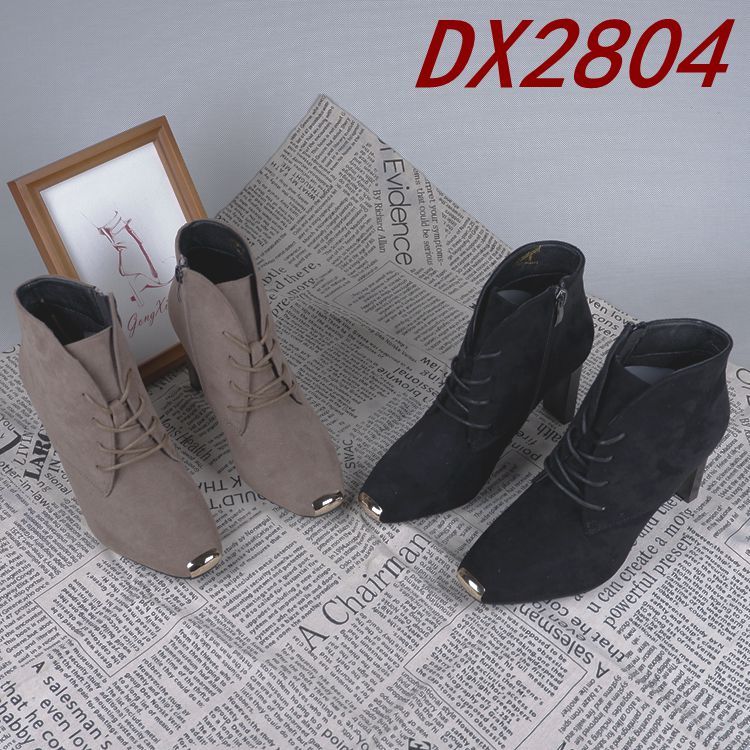 Dx2804 Autumn And Winter Suede Square Heel Fashion Boots_voghion.com