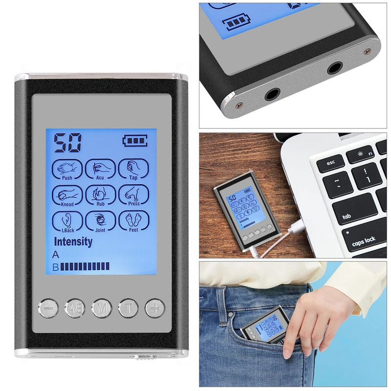 Modes Dual 9 Output EMS Electic Muscle Stimulato Acupunctue Tens Massage hine Electostimulato Physiotheapy_voghion.com