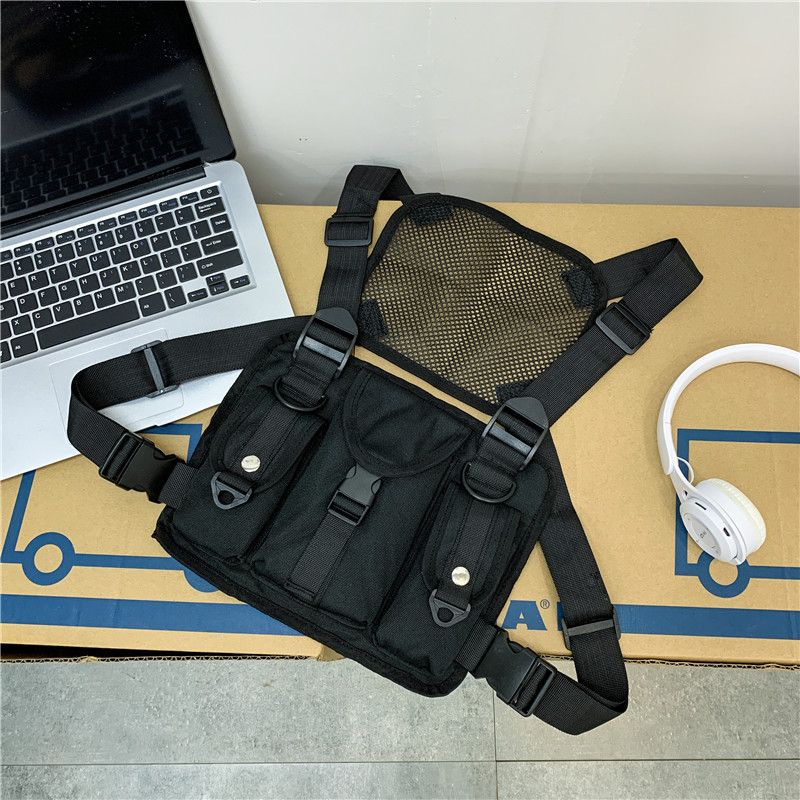 Tactical Ins Trendy Brand Functional Men's Wind Running Exercise Vest Chest Bag_voghion.com