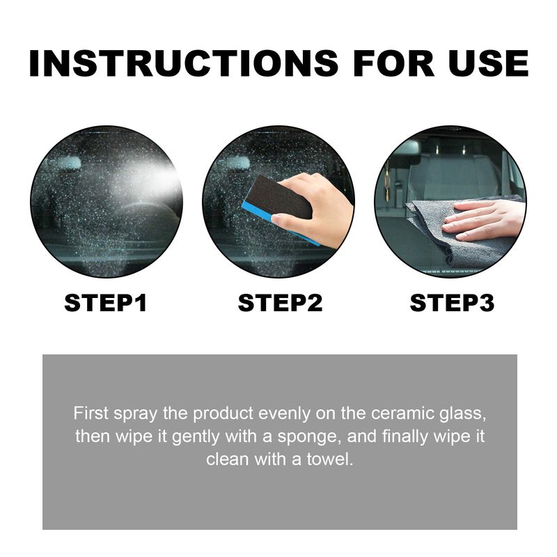 Homonth Ceramic Spray Coating, Window Front Windshield Stain Remover Oil Film Cleaner_voghion.com