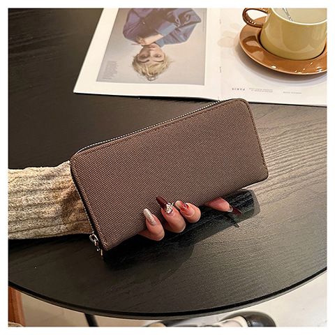 Produttori di borse da donna, portafoglio in tela, borsa a mano con cerniera semplice e lunga da donna, grande capacità, borsa per cellulare alla moda_voghion.com