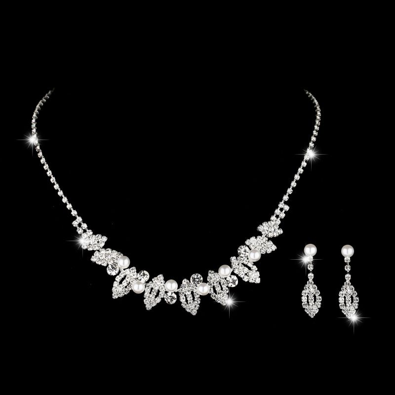 Set di gioielli di perle da 3 pezzi: collana, orecchini e bracciale, accessori da donna eleganti e versatili_voghion.com