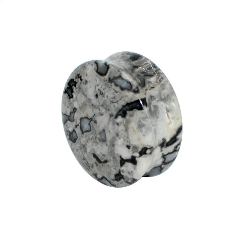 2 Stück Naturstein Doppelt ausgestellter Opal-Quarz-Ohrtunnel, farbiges Expandergewicht, Körperpiercing-Schmuck 241217_voghion.com