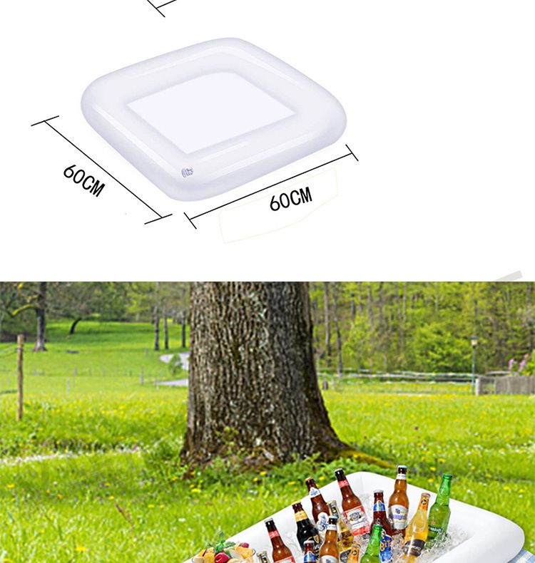 Glacière gonflable flottante pour boissons et collations (6 porte-bouteilles en PVC étanche et compartiment à fruits, technologie de congélation rapide)_voghion.com
