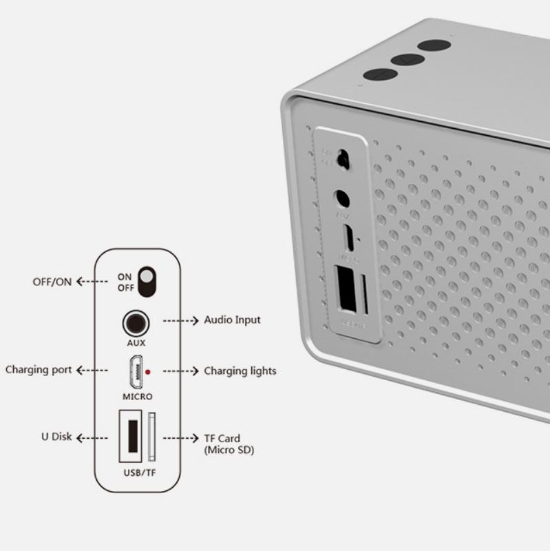 F2 Mini draadloze computerkaart subwoofer Bluetooth-luidspreker (zilver)_voghion.com