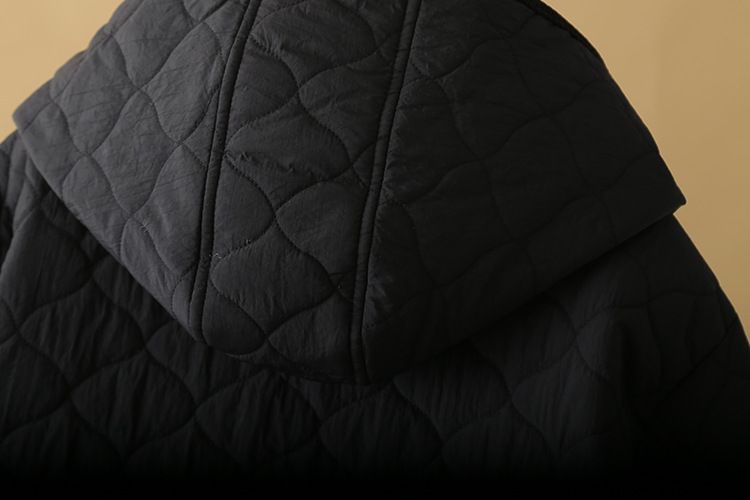 Women's Clothing Large size women's clothing 200 pounds fat MM autumn and winter fashion slim hooded bag strip round mouth pocket long cotton coat_voghion.com