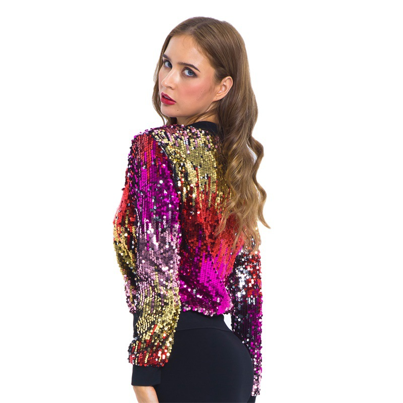 9272 Felpa da donna con paillettes sfumate, autunno e inverno_voghion.com
