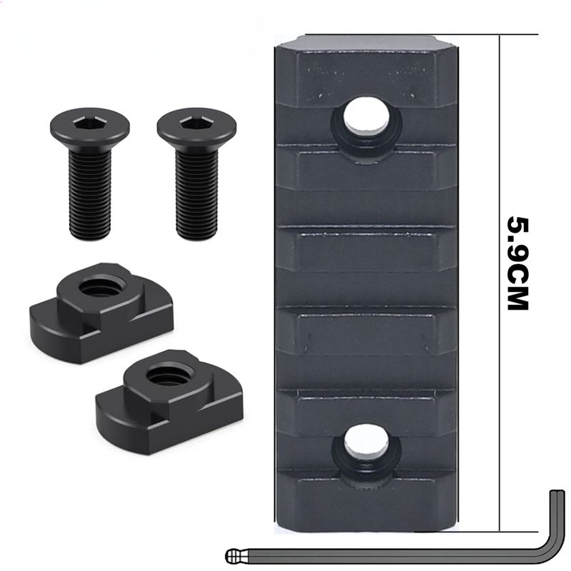 Confezione da 6 guide Picatinny Keymod (slot 3/5/7/9/11/13) – Kit di montaggio con dadi a T, viti e chiavi a brugola – Alluminio leggero – Nero_voghion.com