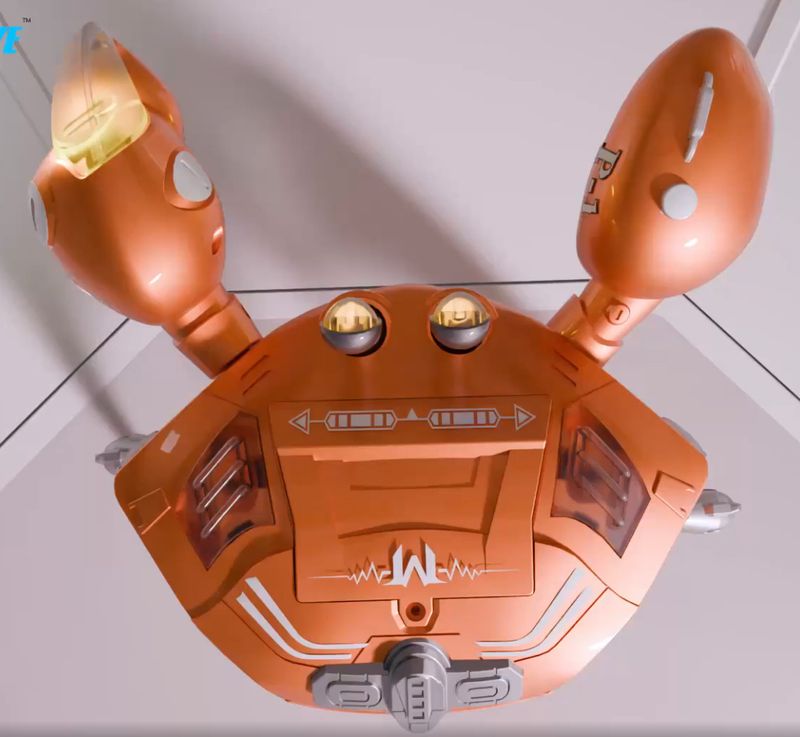 Nuovo granchio meccanico elettrico universale con ruota in grado di emettere luce, giocattolo elettrico per bambini simulato di granchio strisciante_voghion.com