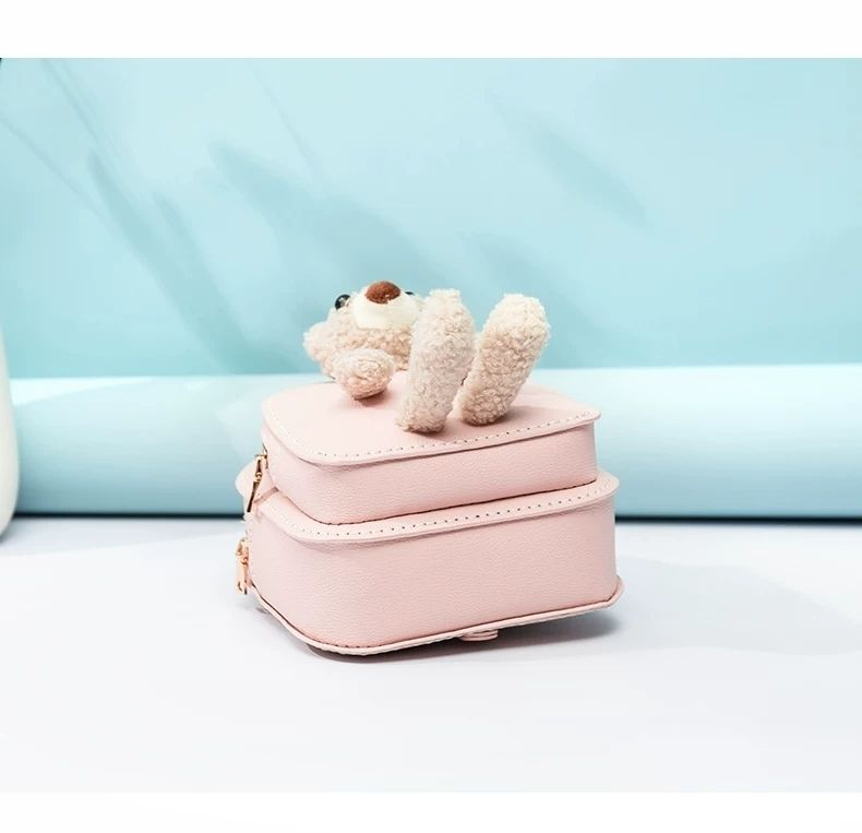 DIY Teddybär handgemachtes gewebtes weibliches selbstgemachtes Geschenk für Freundin, handgenähte Umhängetasche, Rucksack_voghion.com