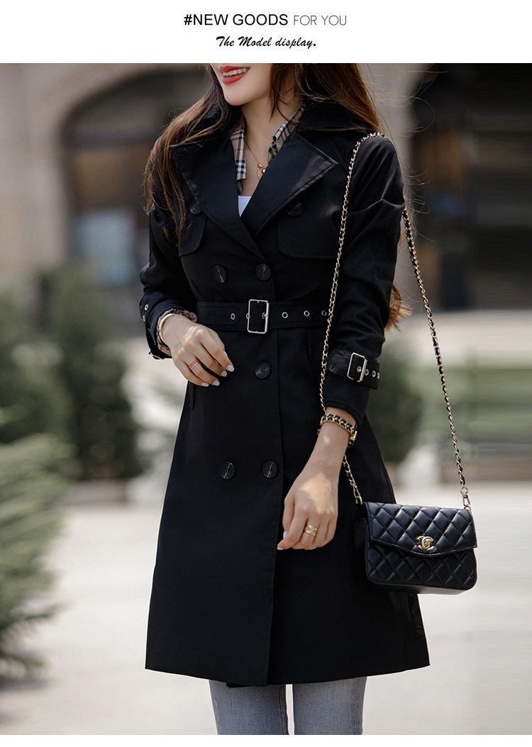 Waist Slimming Over-the-Knee Windbreaker Women's Mid-Length Fashion Short Jacket_voghion.com