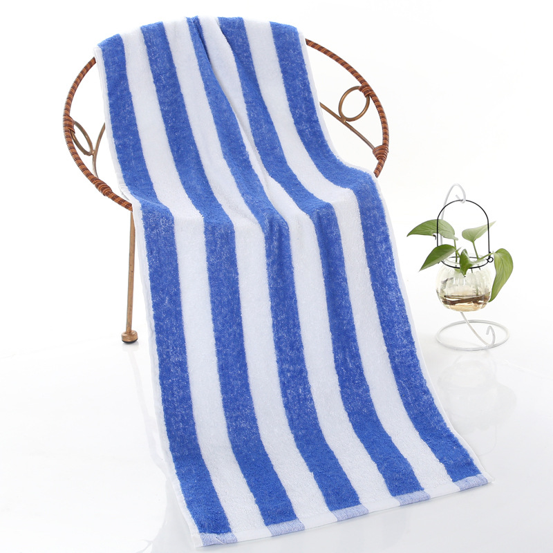 Pure cotton bath towel jacquard stripe 35 * 90 soft absorbent large towel can be embroidered as an advertising gift_voghion.com