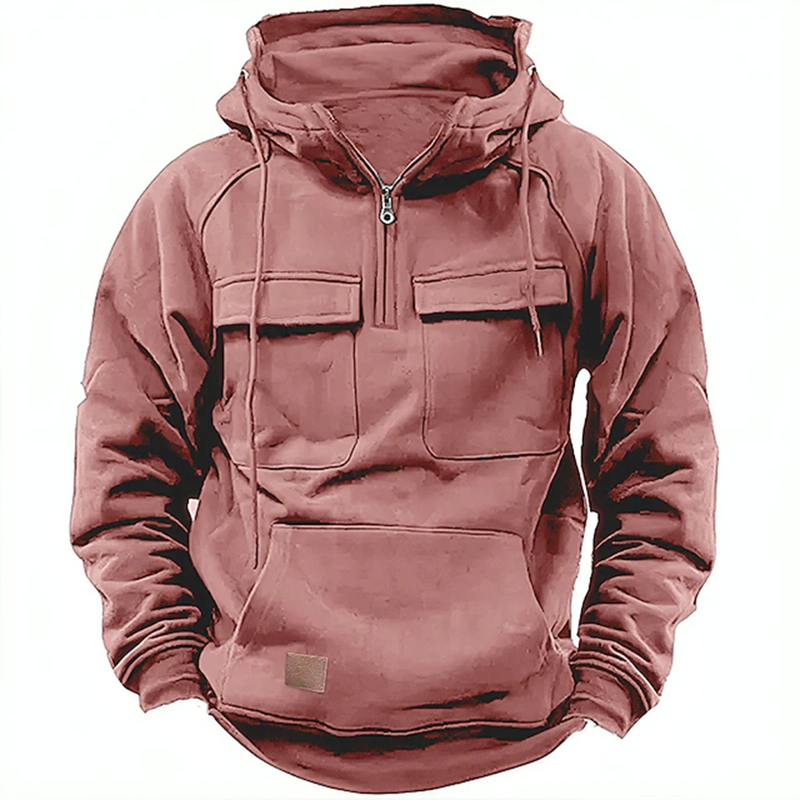 Suéter informal de color liso con capucha para hombre joven, ropa de trabajo, otoño e invierno_voghion.com
