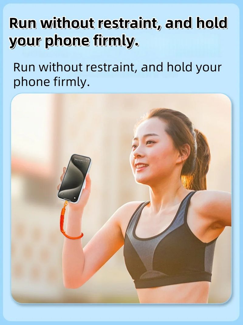 Universal Adjustable Mobile Phone Lanyard Short Wrist Strap With Self-locking Anti-drop Design Durable Polyester Phone Strap_voghion.com
