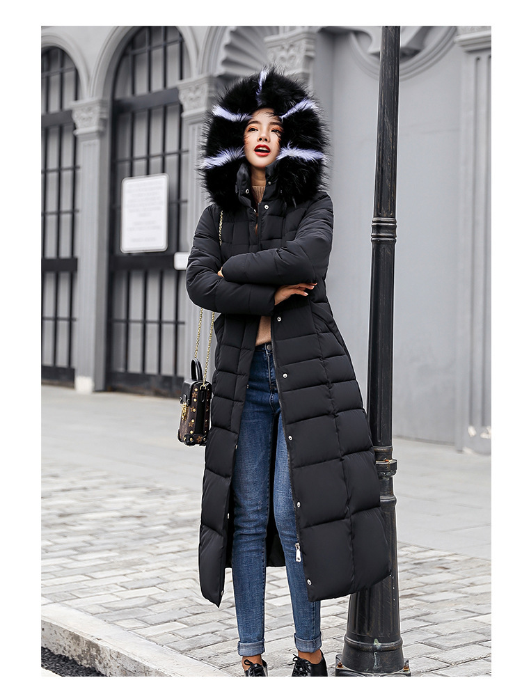 2025 Winter Damen Parkas Jacke Warm Mode Bequem Bogen Gürtel Fuchs Pelz Kragen Kleidung Langes Kleid Büro Casual Damen Dicker Mantel_voghion.com