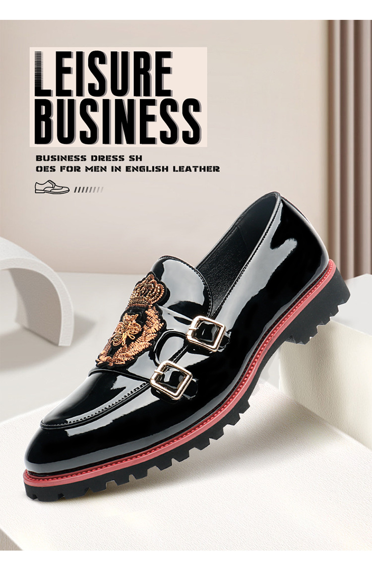 British Leather Breathable Business Dress, Spring Autumn Season, Men's One Legged Monk Shoes, Casual And Versatile_voghion.com