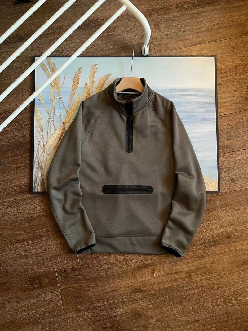 Felpa unisex con collo alto e maniche raglan, vestibilità ampia, cerniera mezza zip, giacca alla moda con cerniera nastrata FB7998_voghion.com