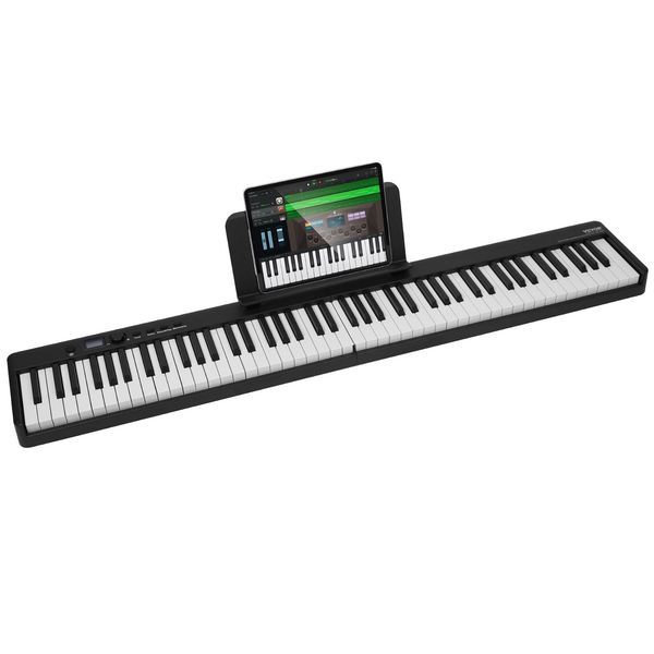 VEVOR 88 Key Folding Keyboard Piano Portable Foldable Piano Bluetooth MIDI Black_voghion.com