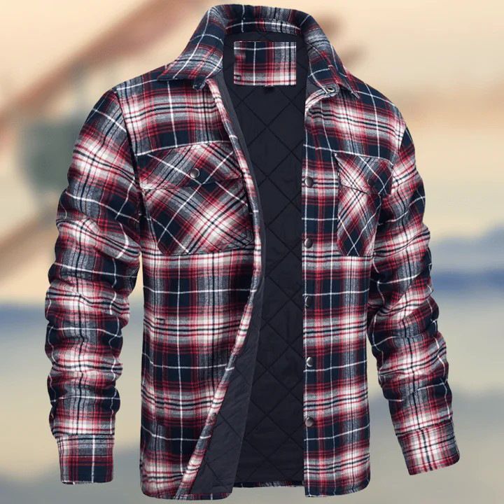 CT 2025 Nuova camicia a quadri spessa con colletto rovesciato a maniche lunghe da uomo_voghion.com