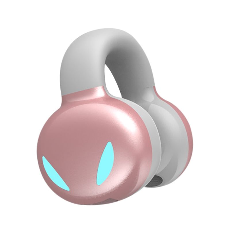 Clip Ear Stereo External Sound Without Hurting Ear Business Sports Model Bluetooth Earphones(Pink)_voghion.com