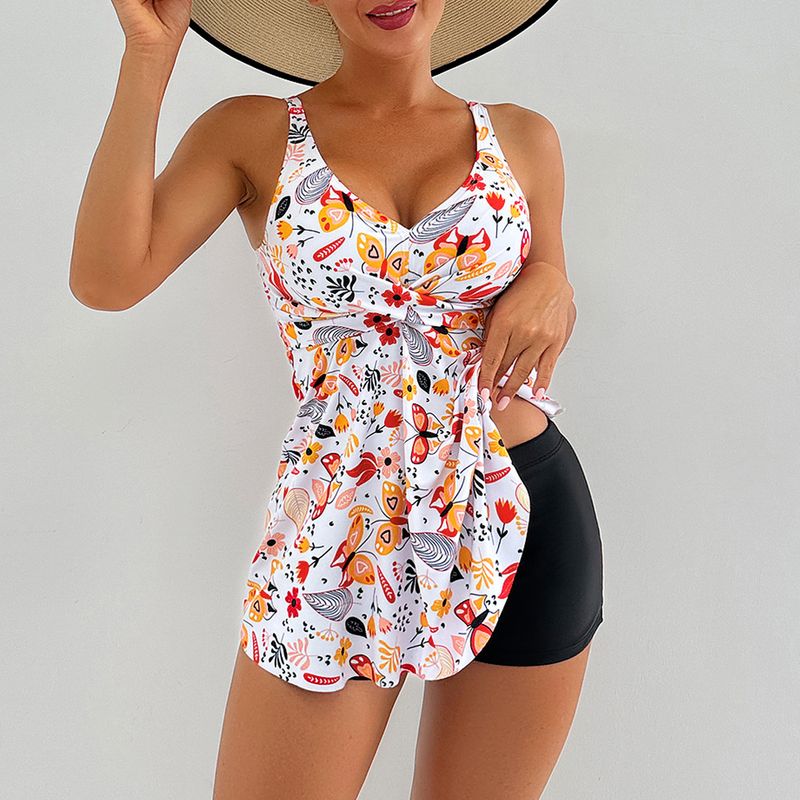 Damenbekleidung Badeanzug Bedruckter Rock Boxer Badeanzug Damen Strand Badeanzug_voghion.com