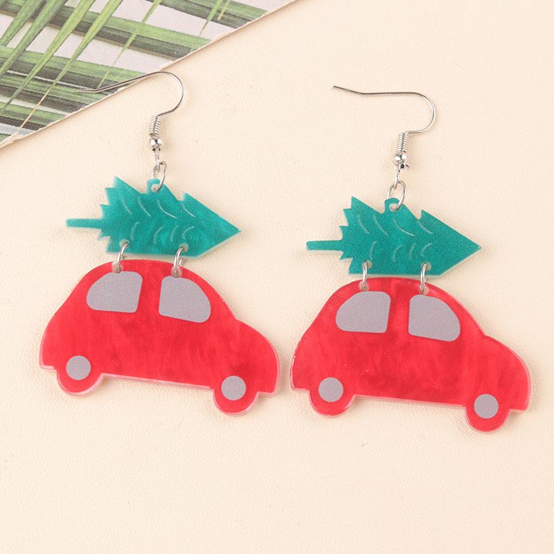 Series Cup Snowman Acrylic Studs Cartoon Christmas Tree Hat Boots Earrings Jewelry For Women_voghion.com
