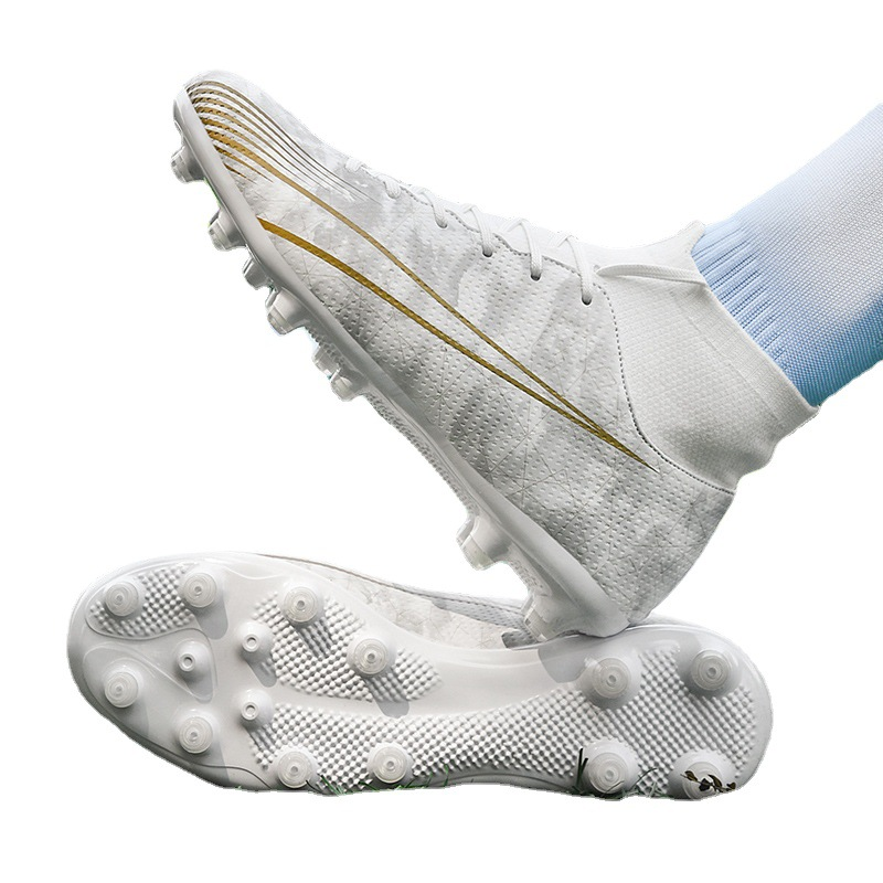 Scarpa da calcio a punta lunga Scarpe da ginnastica da allenamento per bambini in pelle per bambini Scarpe da ginnastica alte da uomo di grandi dimensioni_voghion.com