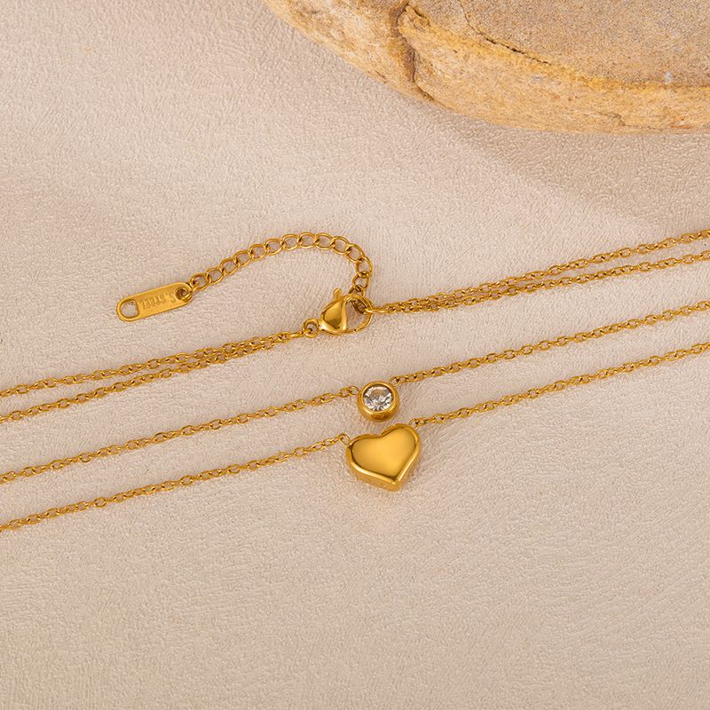 Collana da donna in acciaio inossidabile con design di nicchia, catena a doppia clavicola in acciaio al titanio e gioielli alla moda_voghion.com