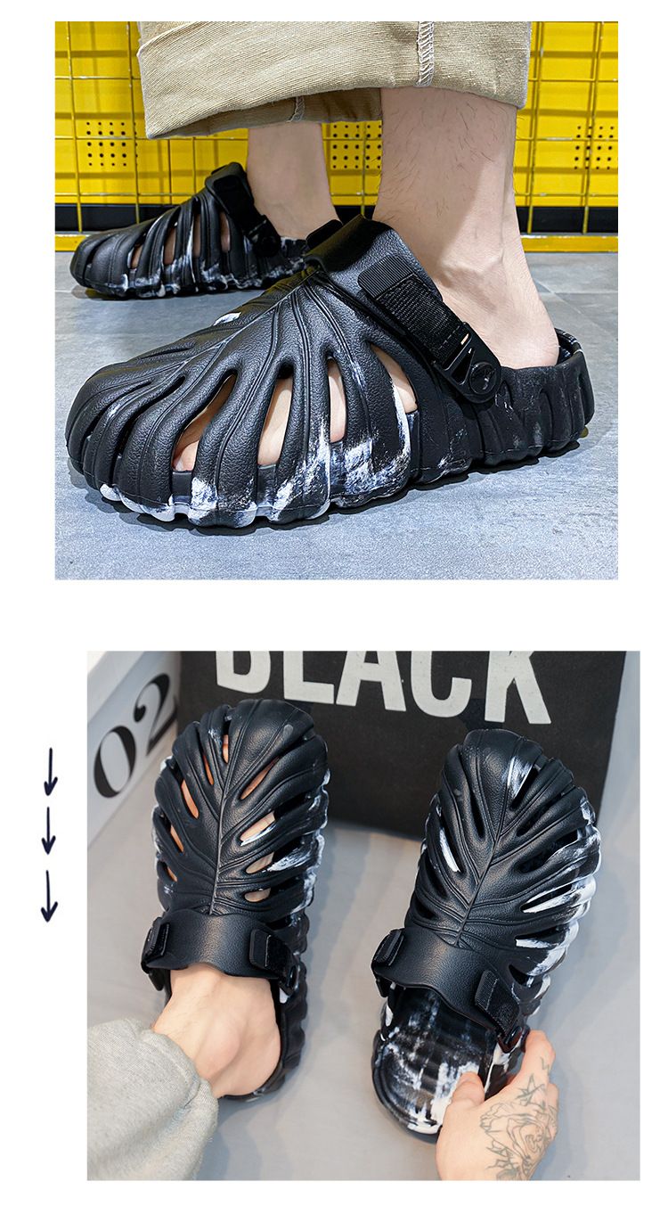 Scarpe da uomo con buchi, coppia di sandali da casa, da indossare all'aperto, suola morbida, traspiranti, leggere, da spiaggia, per uomo_voghion.com