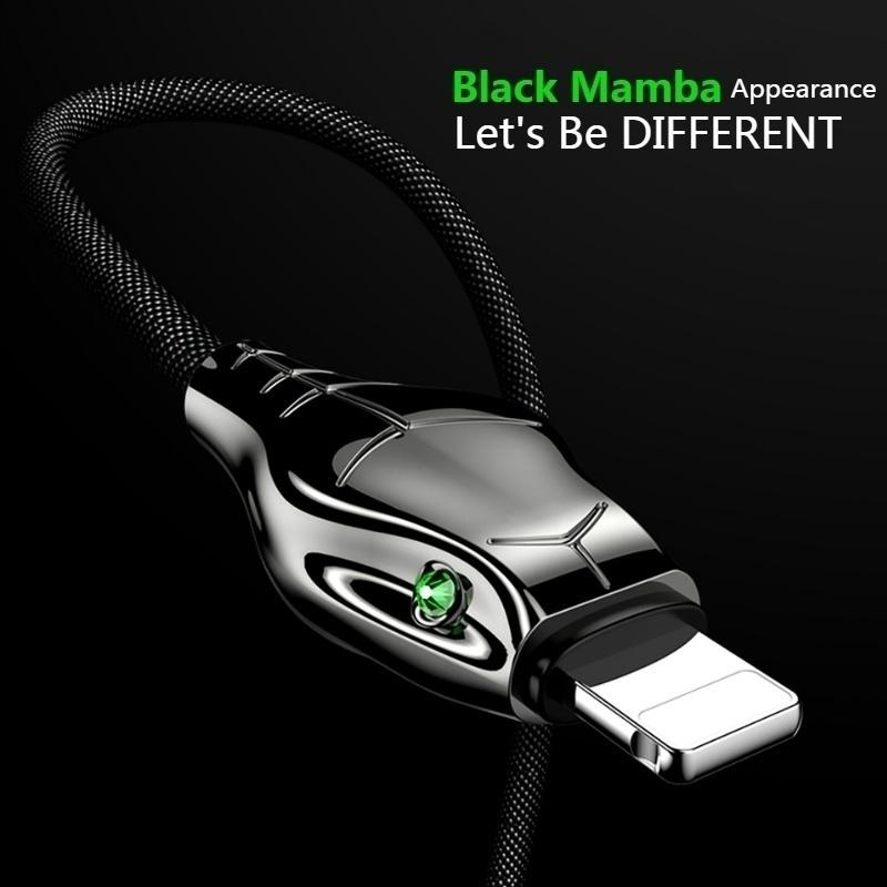 Black Mamba 1M/2M/3M USB Android Type-c iPhone Cable,5A Fast Charging Cables Charger Adapter For iPhone iPad Samsung Huawei Xiaomi Smart Phone_voghion.com