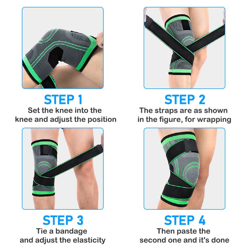 1 Paar Kompressionsärmel für Knieschützer, Sport-Kniebandage, Gelenkschmerzen, Arthritis, Linderung von Laufen, Fitness, elastischer Wickel, Klammer, Knieschützer_voghion.com