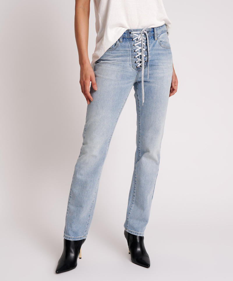 stretchjeans knutna rep tighta byxor med små ben med hög midja elastiska höftlyftande tvättade jeans_voghion.com