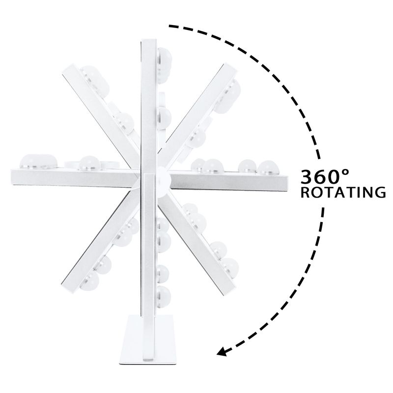 FENCHILIN Hollywood Vanity Make Up Mirror With 12 LED Lights 360° Rotation_voghion.com