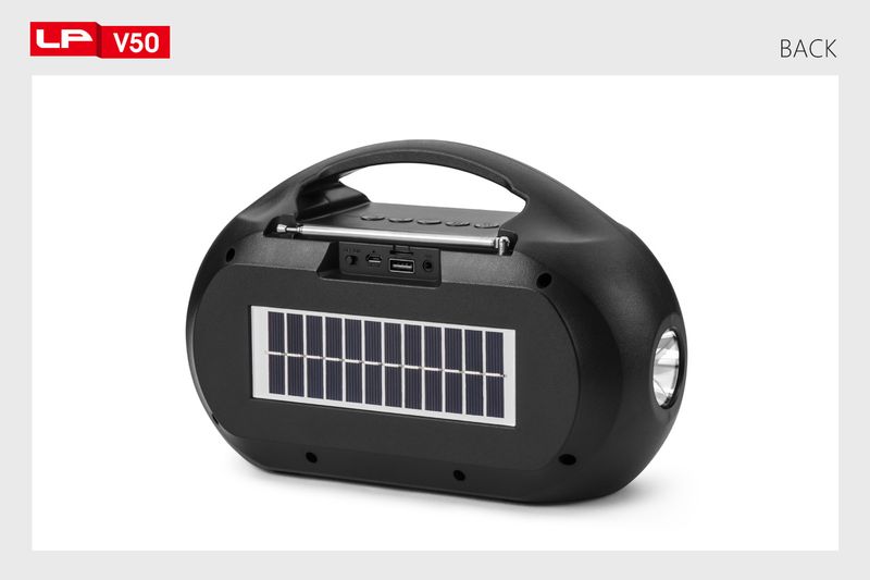 LP-V50 nov brezžični zvočnik Bluetooth, sončna plošča, polnilna svetilka, radijski globokotonec_voghion.com