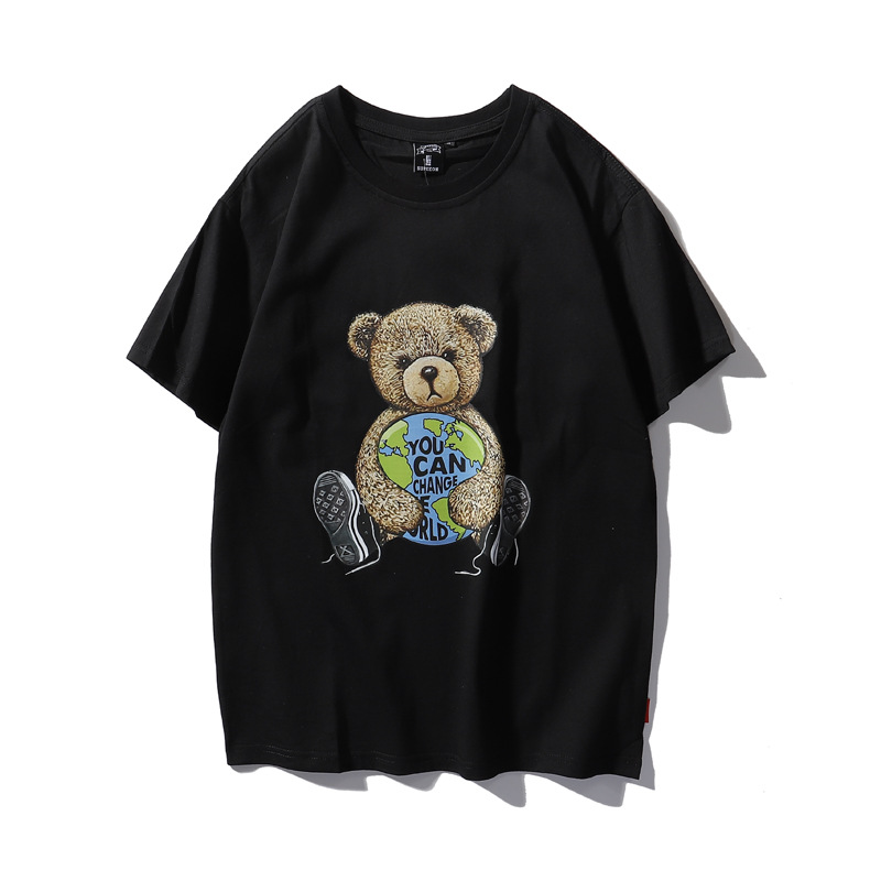 2022 Nuova maglietta a maniche corte China-Chic Bears per uomo e donna Costume da coppia Moda T-shirt ampia Camicia pubblicitaria Abito di classe_voghion.com