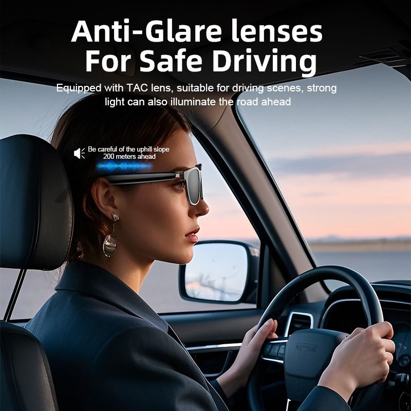 Smart Wireless Bluetooth Translation Glasses Listening To Calling Non-Bone Conduction Black Technology Sunglasses Music_voghion.com