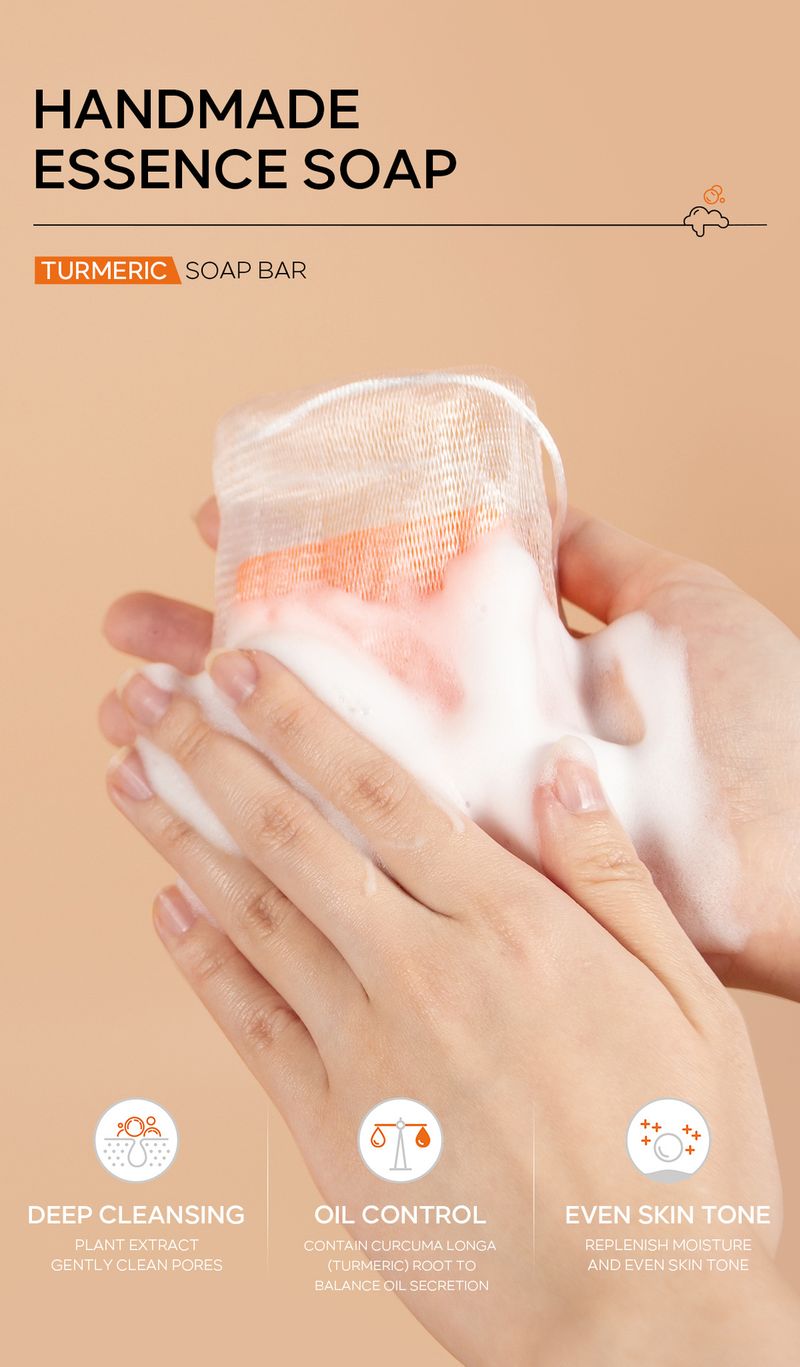 Sapone agli oli essenziali QUIYUM 100 g, detergente per il viso, idratante, per la cura della pelle_voghion.com