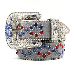 Waterdiamanten riem, universeel legeringskruis voor mannen en vrouwen, ingelegd met klinknagels, gepersonaliseerde hiphop, niche en internet_voghion.com