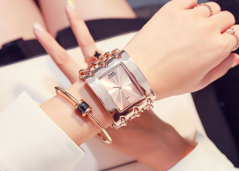 Orologio da uomo, squisito orologio con bracciale, quadrante grande, lusso galvanizzato, tre catene (grande) alla moda_voghion.com