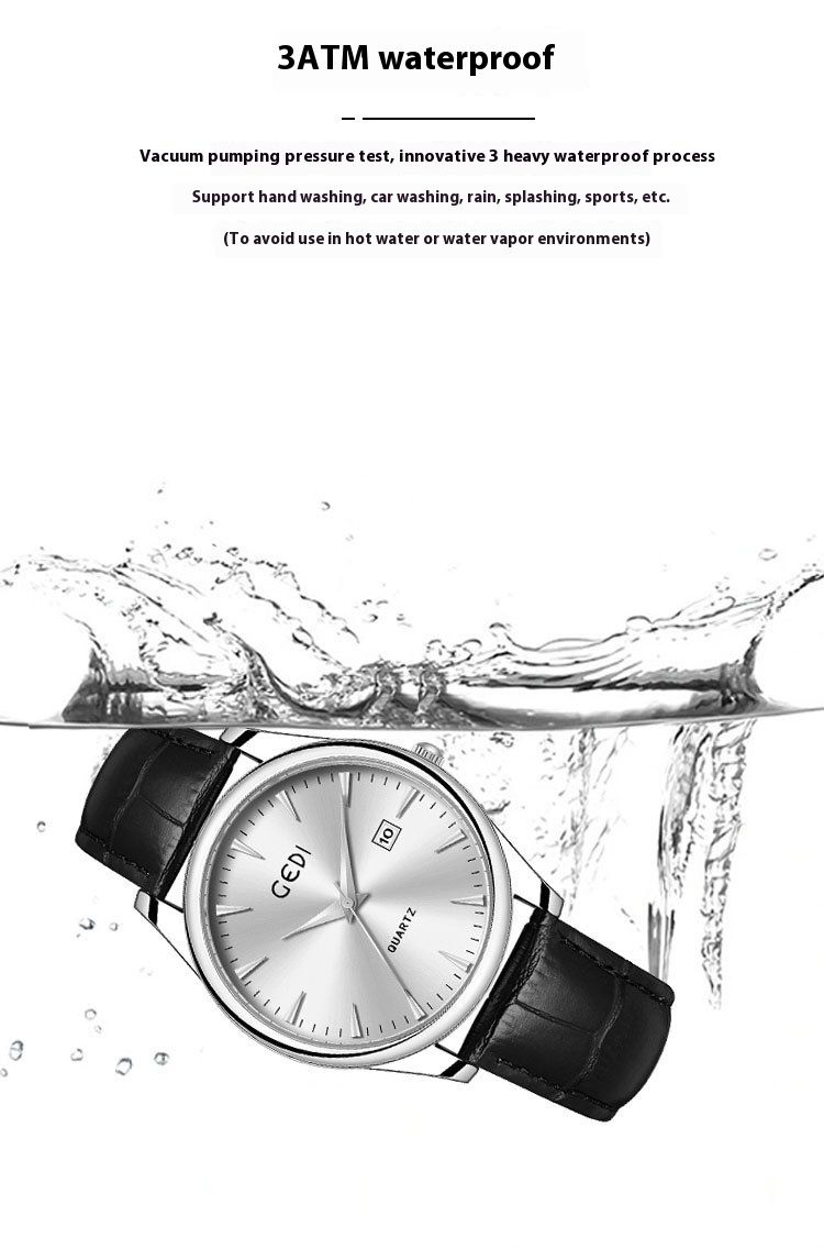 Neue mode paar modelle klassische leder einfache senior gefühl kalender wasserdicht quarzuhr_voghion.com