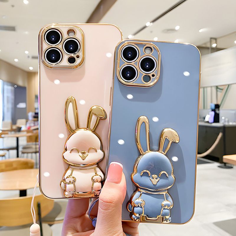 Tie Rod Rabbit Bracket Case For Motorola Moto G23 G13 G32 G20 G30 Plus G22 G8 Power G10 G9 Play Plating Cover_voghion.com