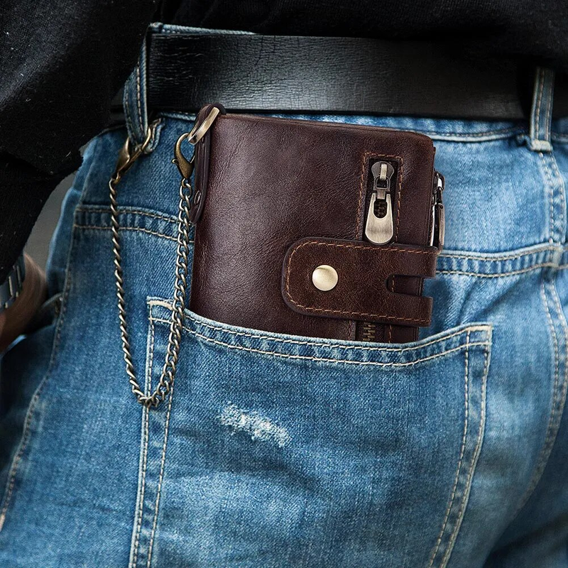 Luxus Design Bifold rövid pénztárcák férfi Hasp Vintage erszényes érme tasak többfunkciós kártyatartó zseb valódi bőr férfi pénztárca RFID_voghion.com