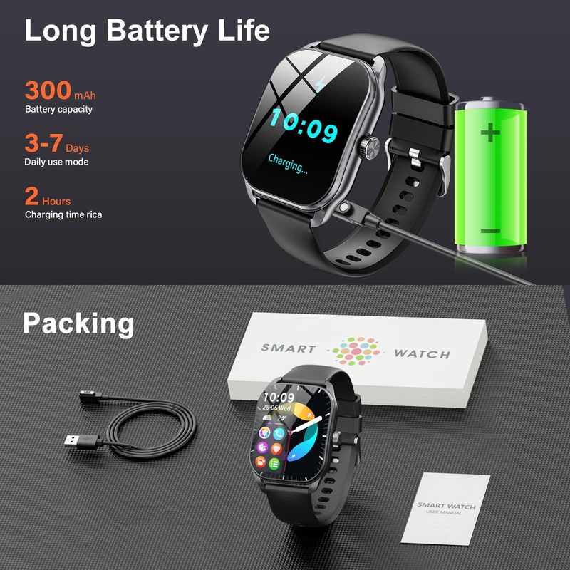 Akıllı Saat JX629 Bluetooth Çağrı Uyku Kan Basıncı Kalp Atış Hızı Sağlıklı Erkek Spor Saati_voghion.com