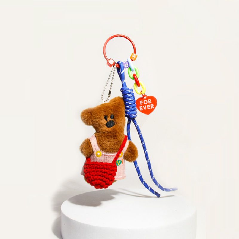Adorable Beanie Bear Keychain Plush Toy - Cute Backpack Charm, Car Accessory, Student Gift (Multiple Styles & Colors)_voghion.com