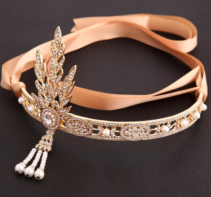 Incredibili gioielli Gatsby Stesso stile Corona Sposa Ornamento per capelli con perle femminili_voghion.com