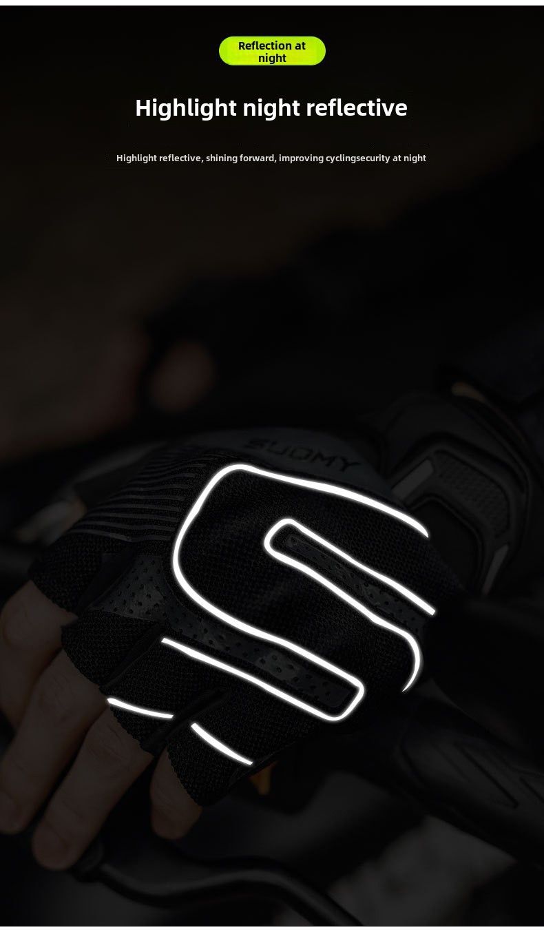 SUOMY summer motorcycle riding half finger gloves men's and women's thin breathable motorcycle racing anti-fall Knight equipment_voghion.com