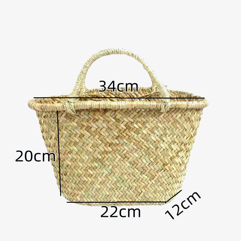 Nuova borsa da spiaggia casual da donna in stile cestino triangolare in paglia intrecciata_voghion.com